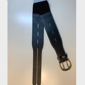 NWT Black Ralph Lauren Double-Prong Stretch Belt